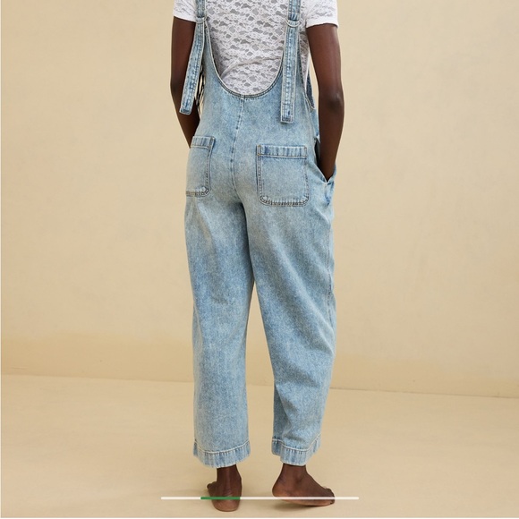 Aerie Blue Denim Overalls Relaxed Fit - Picture 3 of 5
